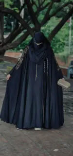 Nurjahan Stone Work Abaya in Cherry Fabric, 5 Colours