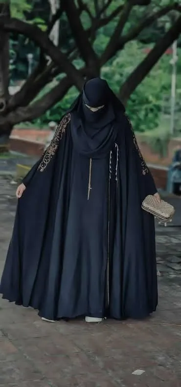 Nurjahan Stone Work Abaya in Cherry Fabric, 5 Colours