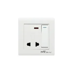 NT blu-ray Primo White 10A 2 Pin MF Socket With Switch