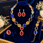 Premium Multicolor Stone Bridal & Party Jewelry Set
