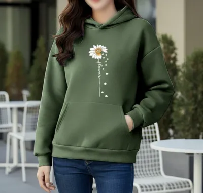 Premium Comfortable Printed Ladies Winter Hoodie
