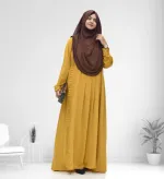 Pleated Kuchi Gown Borka in Cherry Fabric, Borka Only