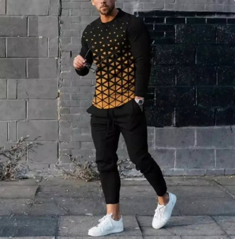 Men's Full Sleeve Mesh Jersey T-Shirt and Trouser Set, 150 GSM