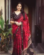 Chanduri Silk Digital Print Saree with Tassel, 6 Colours