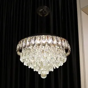 Qulik Modern Crystal Chandelier Decorative Pendant Hanging 6 layer 3 color LED Ceiling Light