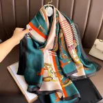 Printed Satin Silk Scarf for Neck, Hijab, Shawl or Bag