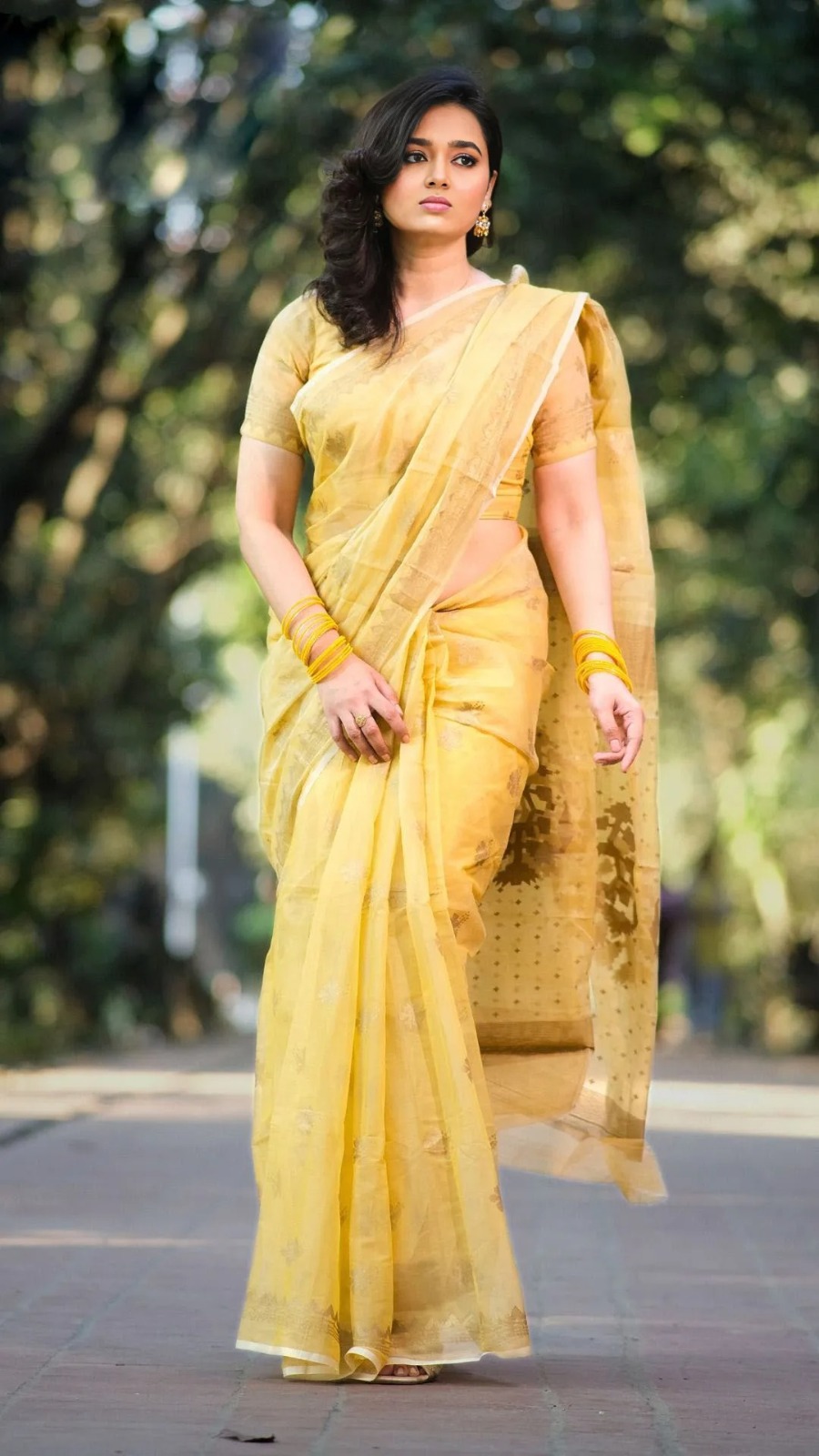 Semi Muslin Afsan Print Saree with Blouse Piece, 14 Haath