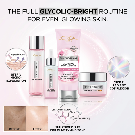 L'Oreal Glycolic Bright Glowing Foam Cleanser 100ml (Indonesia)