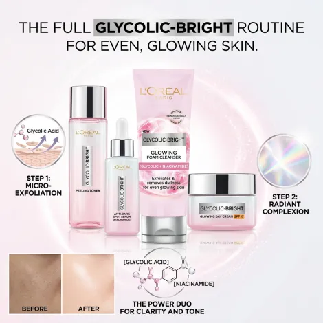 L'Oreal Glycolic Bright Glowing Foam Cleanser 100ml (Indonesia)