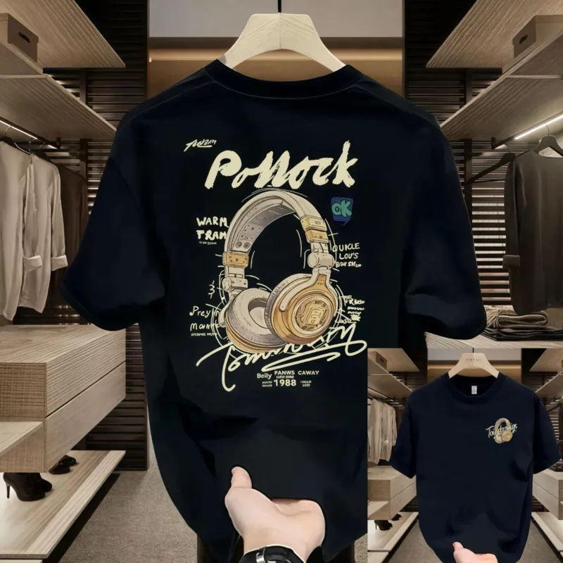 Men's DTF Print Drop Shoulder T-Shirt, Sizes M to XXL