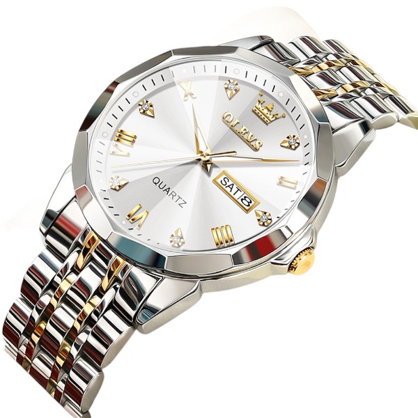 OLEVS 9931G New Exclusive Design Quartz Watch for Men ( White)