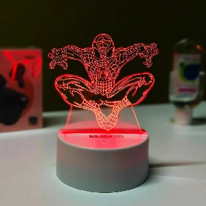 GearUP Acrylic Multicolor Night Lamp (Spider Man)- BLACK