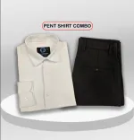 Premium Shirt & Pant Combo (Formal / Casual) (White & Black)