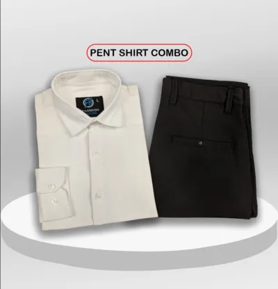 Premium Shirt & Pant Combo (Formal / Casual) (White & Black)