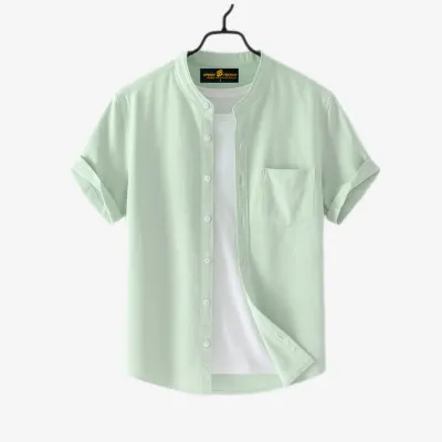 Fashionable half-sleeve shirt for men (Mint)