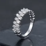 Double Rows Diamond Rings for Womens