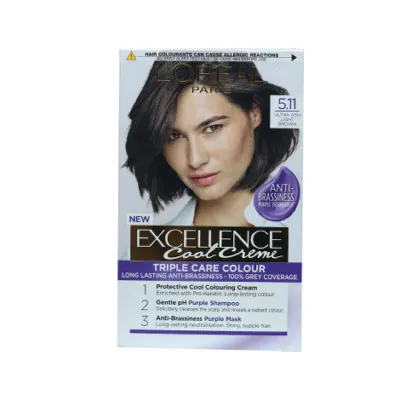 L'Oreal Excellence Cool Creme Triple Care Routine - 5.11 Ultra Ash Light Brown (Belgium)