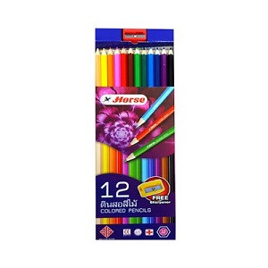 Horse H-2080/12 Color Pencil Paper Box Set (12 Colors)