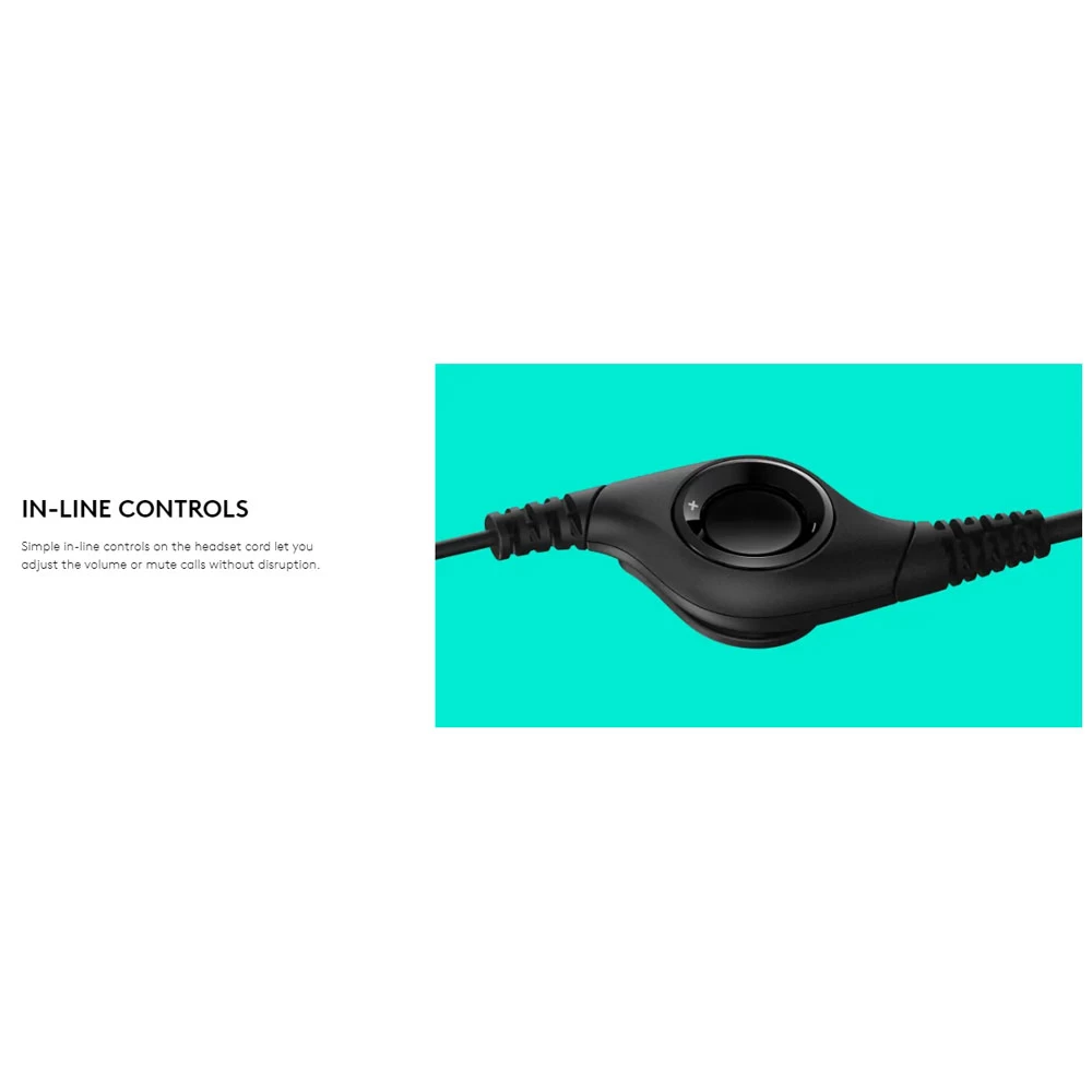 Logitech H390 USB Computer Headset Black