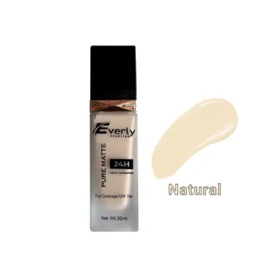 Everly Pure Matte Full Coverage Liquid Foundation 24H SPF15 - Natural (China)