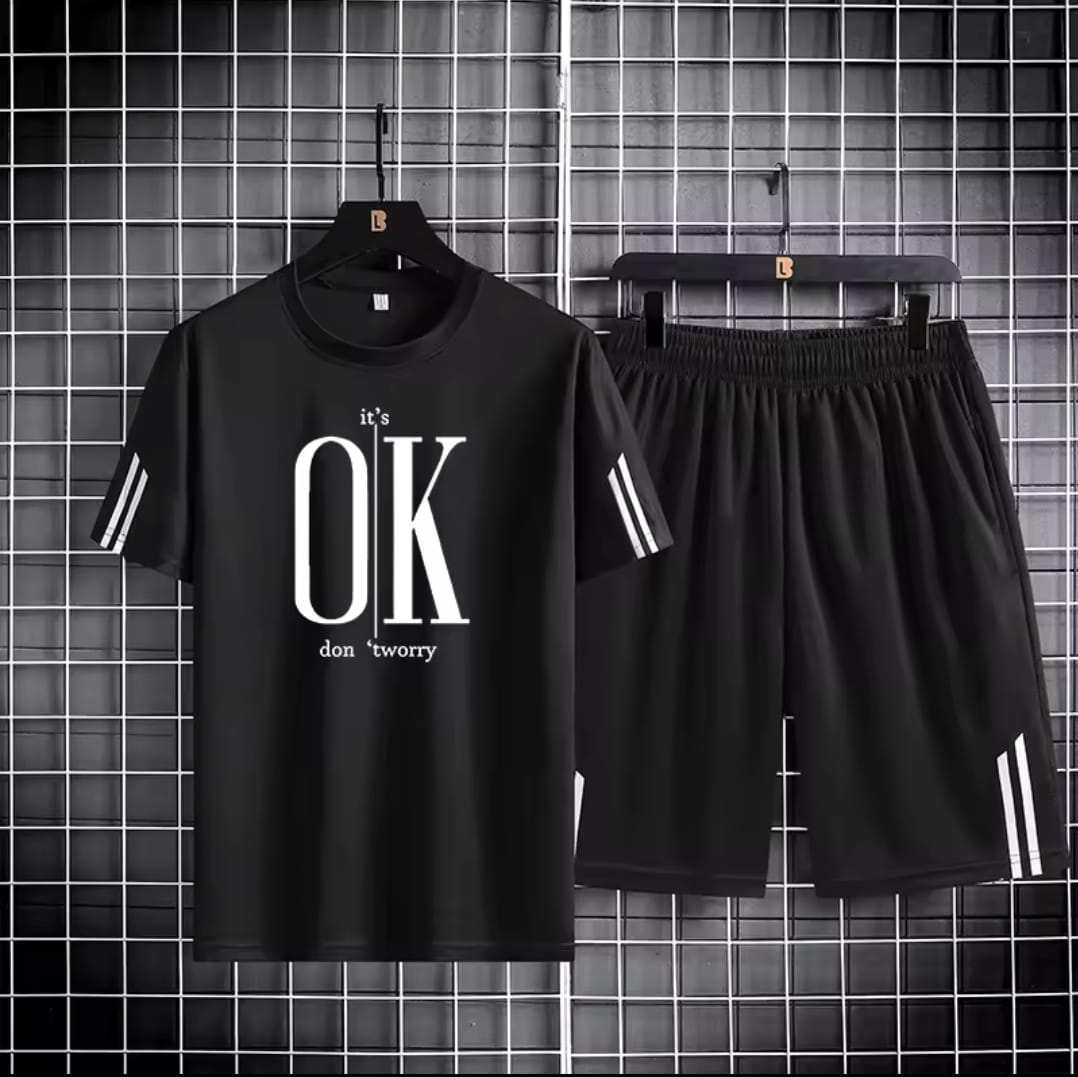 Men's Mesh T-Shirt with Short Pant, 160 GSM Two-Piece, 6 Colours