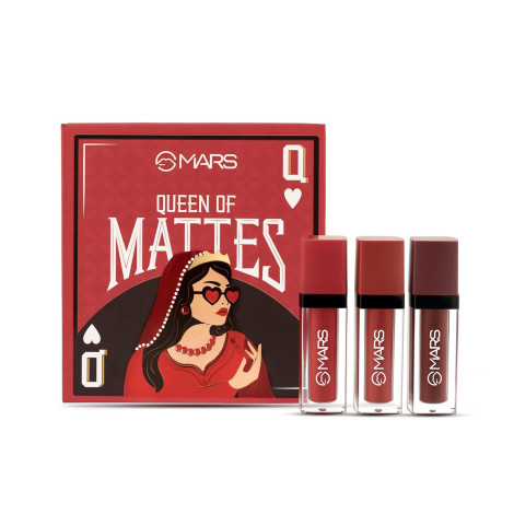 Mars Queen Of Mattes Lipstick Set- 01 Reds And Maroons (Indonesia)