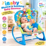 iBaby Musical & Soothing Baby Bouncer – 2-in-1 Rocking Seat & Toddler Chair