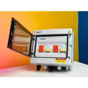 GearUP 12-Way DC PV Combiner Box with MCB, Fuse & SPD (IP65 Waterproof)