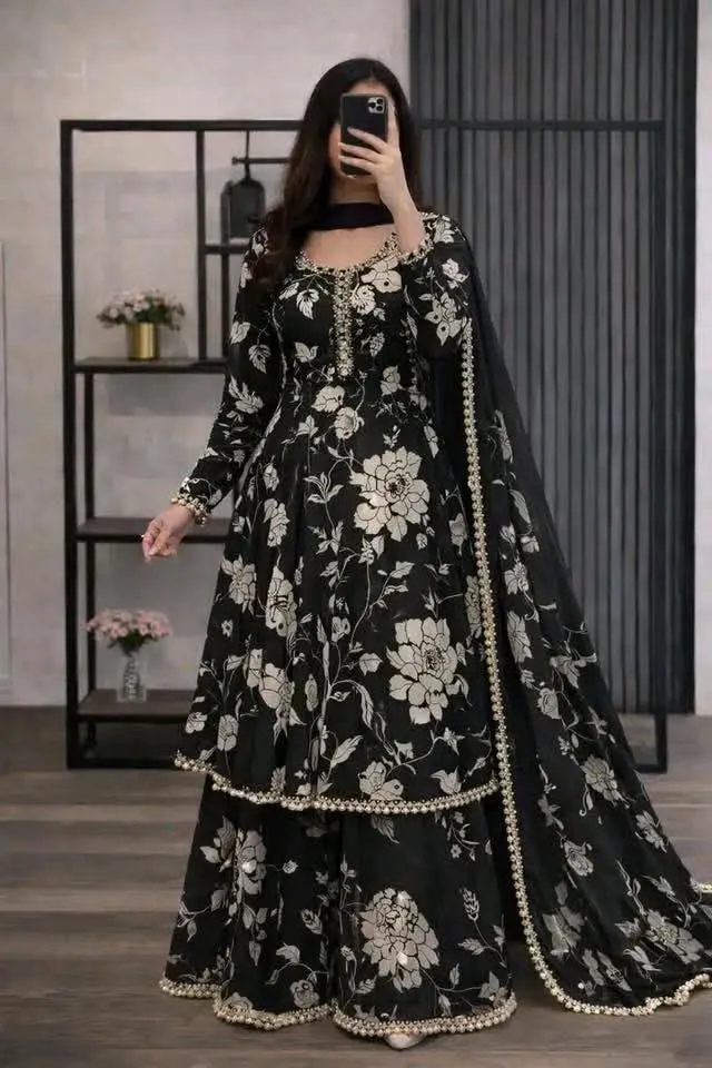 Golap Gown Cotton Three Piece with Print, S to XXL