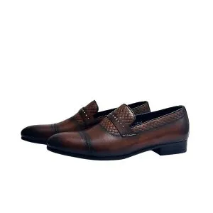 26051-Coffee Premium Party Shoes For Men