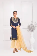 Semi-Stitched Weightless Georgette Three Piece, Up to 54, 6 Colours
