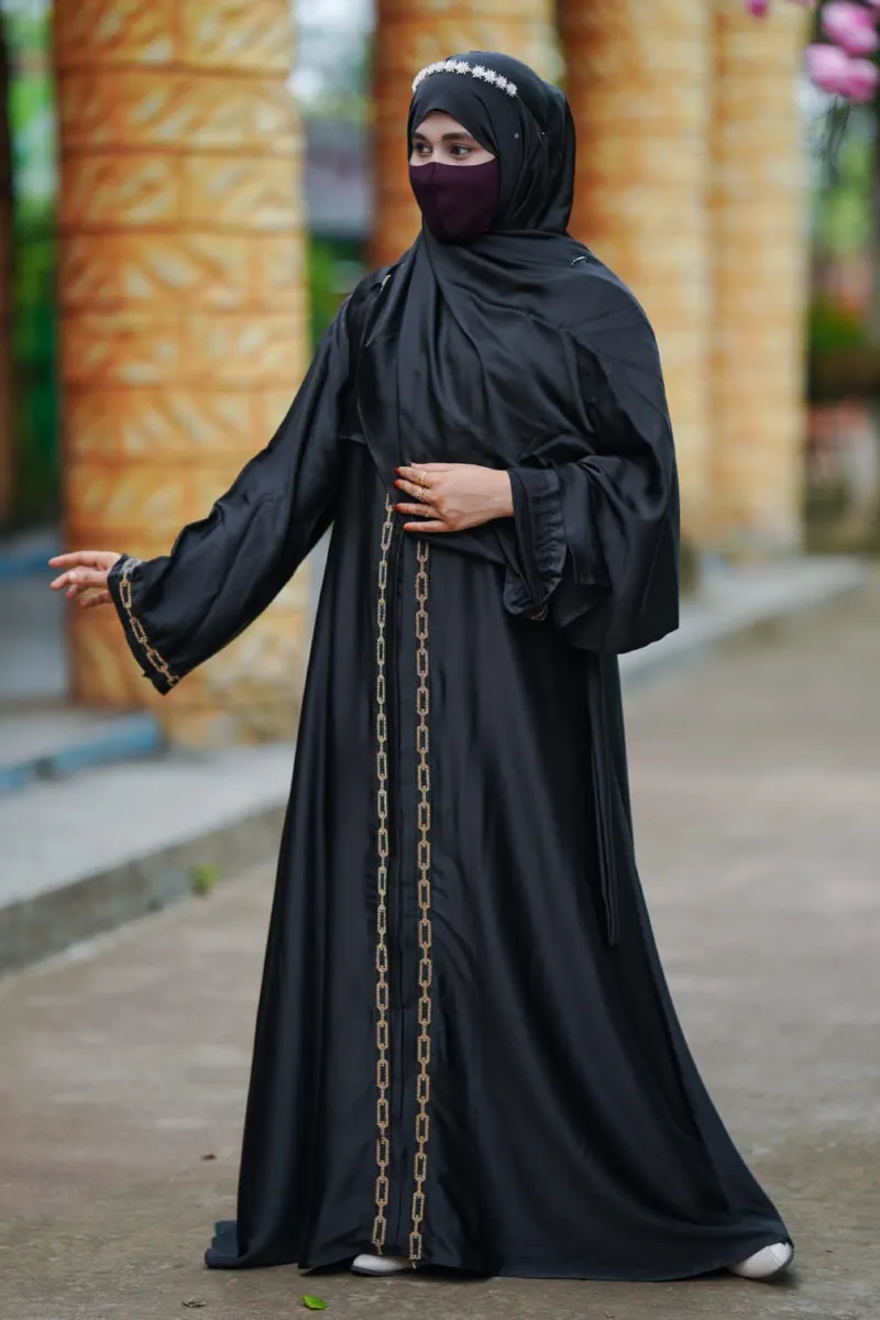 Zafran Fabric Borka with Karchupi Work, Sizes 50 to 56