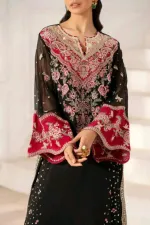 Sequin Embroidered Georgette Three Piece, 3 Colours, Sizes L and XL