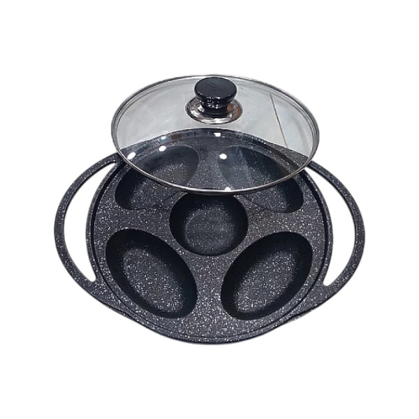 Marble Coated Nonstic Aluminum Die Casting Pitha Or Cake Pan With Glass Lid