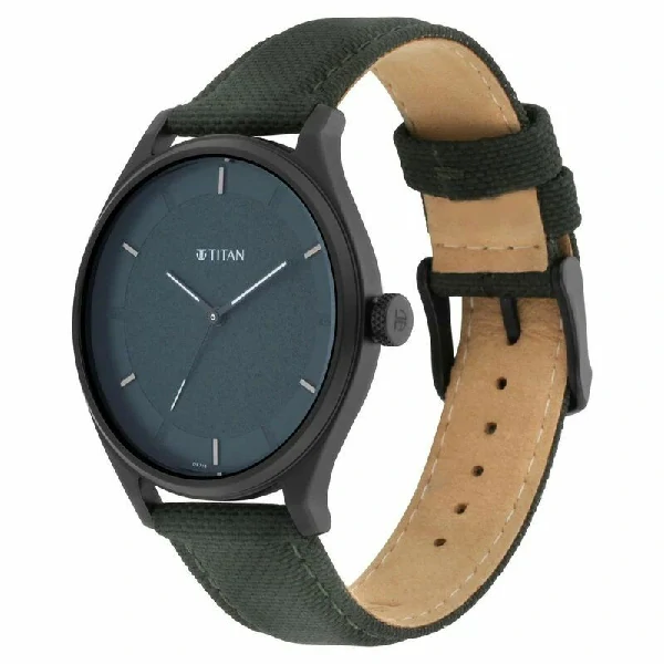 Titan Workwear Green Dial Analog Leather Strap Watch For Men – NS1802NL02