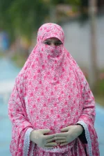 Women's Viscose Cotton Hijab with 30 Inch Niqab, 6 Colours