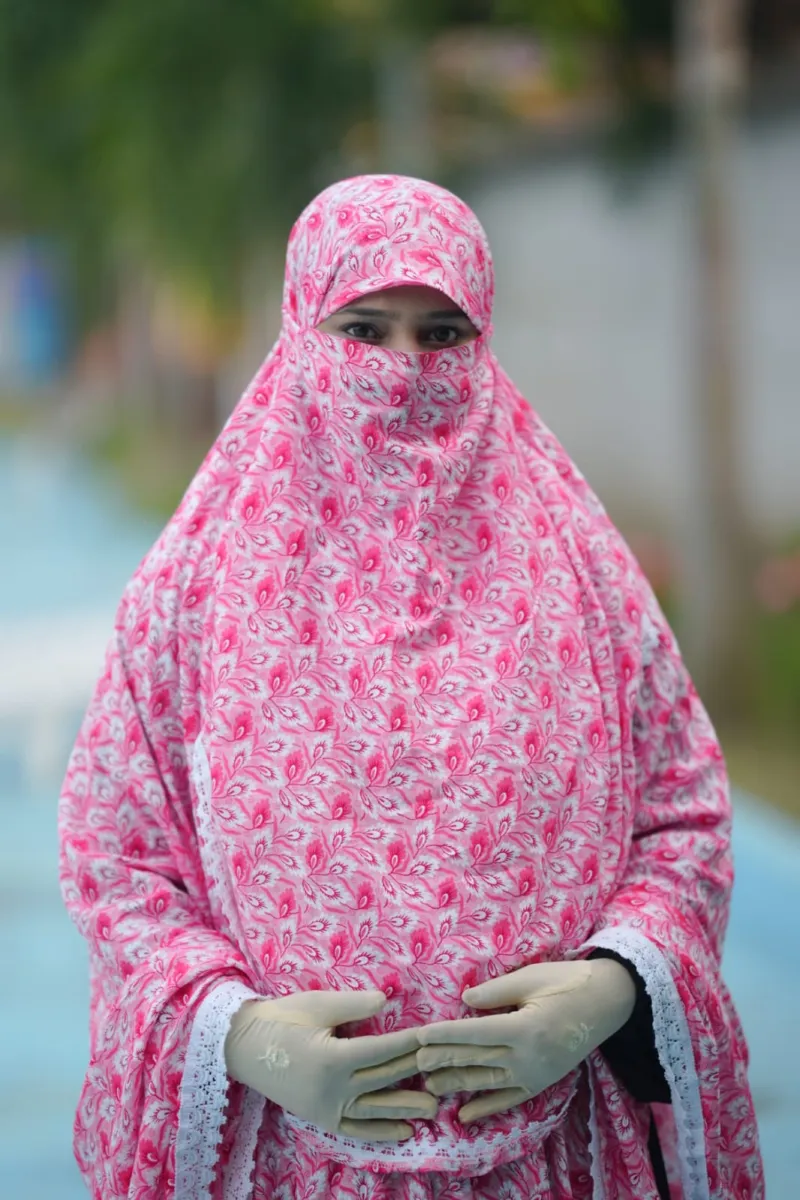 Women's Viscose Cotton Hijab with 30 Inch Niqab, 6 Colours