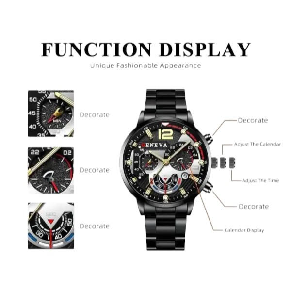 Men’s Calendar Luminous Business Clock Casual Wristwatch