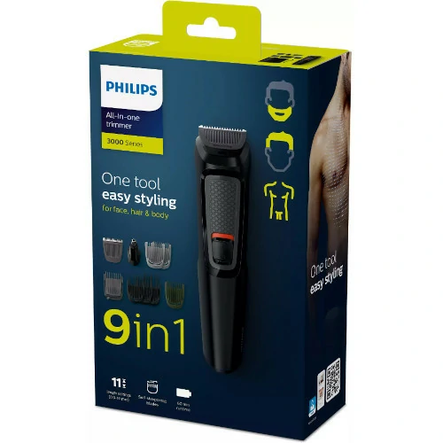 Philips MG3710/65 Multigroom 9-in-1 Face, Hair, and body Trimmer Series 3000 for Men