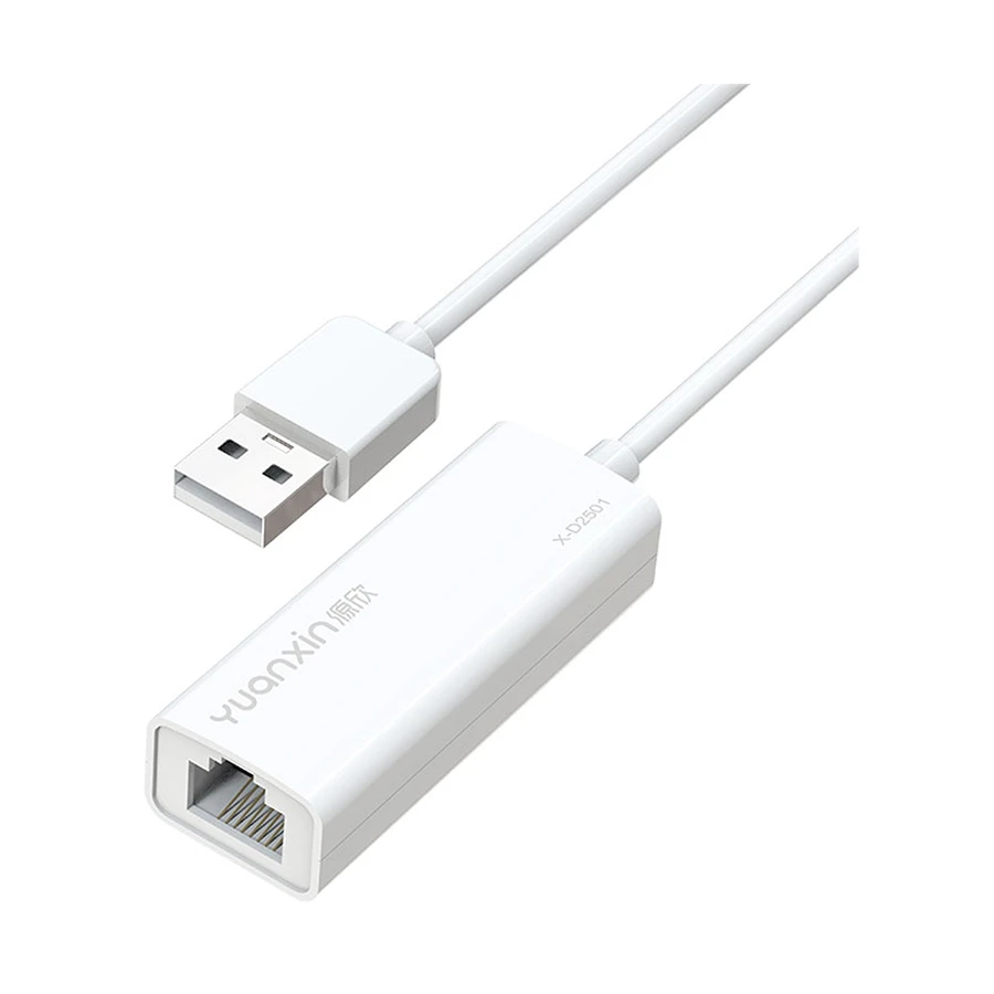 Yuanxin X-D2501 USB Male to LAN Female White Converter