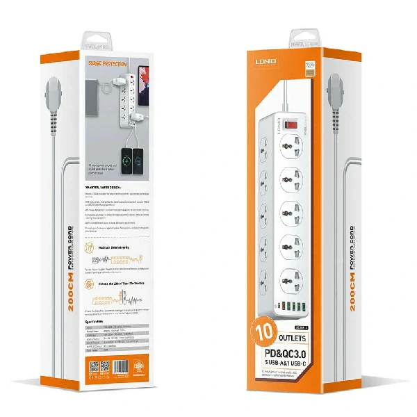 LDNIO SC10610 30W 6-Port USB Charger Power Strip