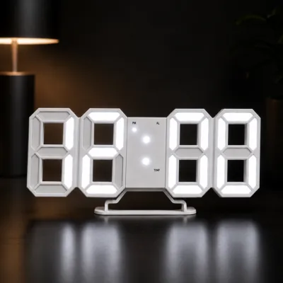 Digital LED Electronic Table & Wall Clock – Multi-Functional Alarm Clock with Temperature Sensor, Date Display, USB Powered, and Memory Backup