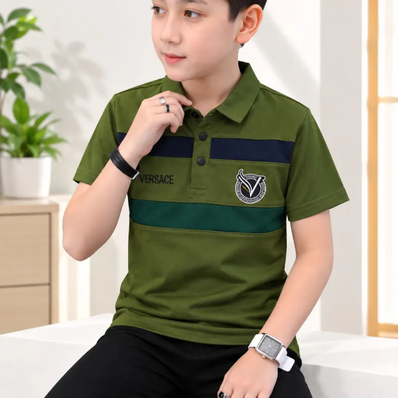 Kids' Embroidered Polo Shirt with Cup Collar, 3 to 10 Years