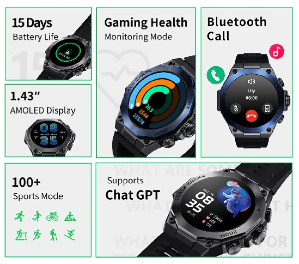 Black Shark S1 Pro Smart Watch – Black Color