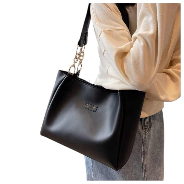 Signature Classic shoulder women's tote bags(Black)