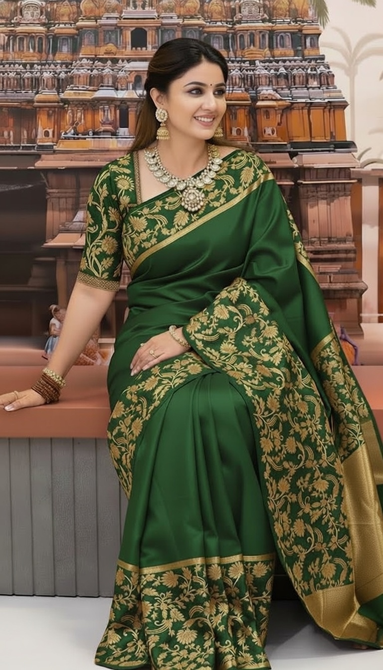 Rupkotha Katan Silk Saree with Boutique Design and Blouse