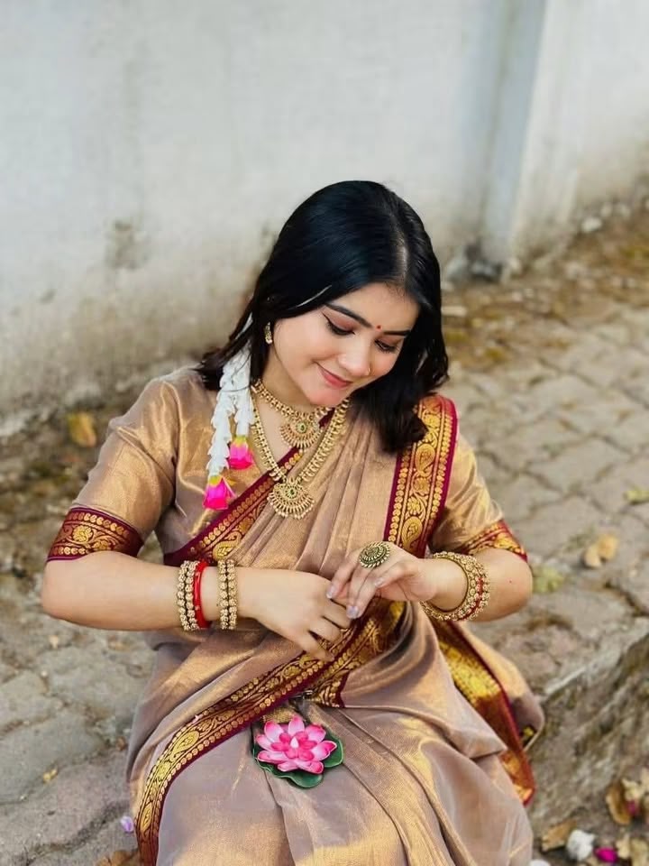 Lama Silk Saree with Running Blouse Piece, 12 Haath