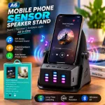 A6 Mobile Phone Sensor Speaker Stand with Bluetooth & 180° Rotation