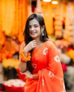 Chanderi Silk Digital Print Party Saree with Blouse Piece