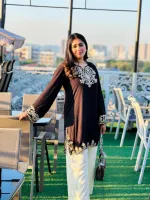 Kalo Kanti Cotton Two Piece with Golden Zari Embroidery